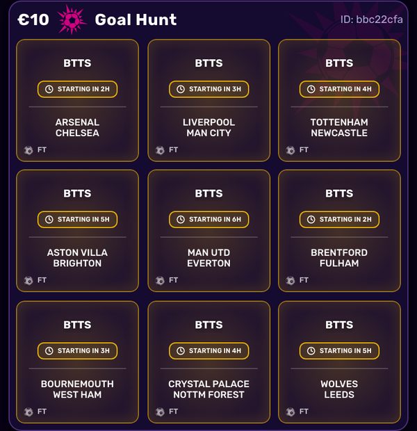 A Goal Hunt card