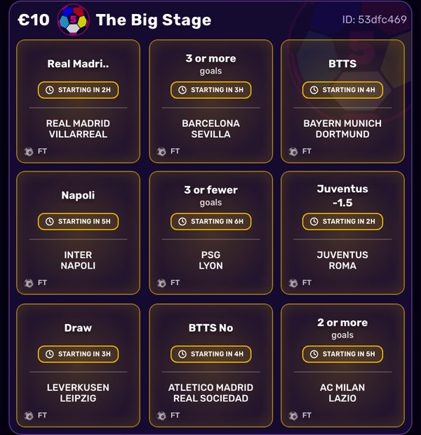 A The Big Stage card