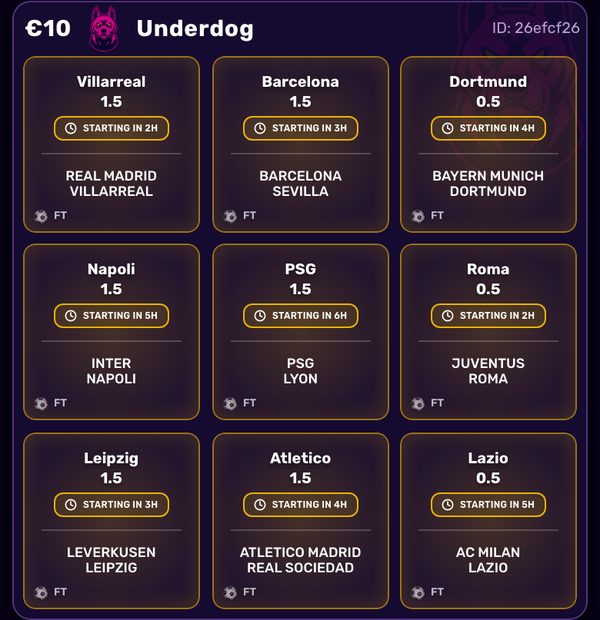 A Underdog card